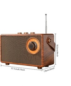 Resim Retro ve Modern Radyo, Usb, Bluetooth ve Fm Fonksiyonlarıyla Kahverengi 