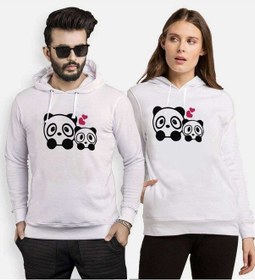 Resim Tshirthane Sevimli Pandalar Sevgili Kombinleri Kapüşonlu Kombin 