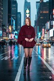 Resim Prilika Bordo Oversize Panço / Tesettür Tunik Yeni Sezon Rahat Modern Şık Kombin 2025 
