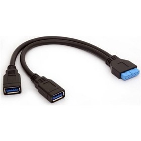 Resim 2 Port Usb 3.0 Dişi Anakart 20 Pin 2Xusb Uzatma Kablosu 19 Pin 