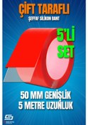 Resim Life Çift Taraflı Bant 50mm X 5 Metre 5'li Paket Şeffaf Silikon Vhb Bant A+kalite 