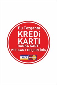 Resim cicigünler Bu Tezgahta Kredi Kartı Banka Kartı Geçerlidir Levhası 