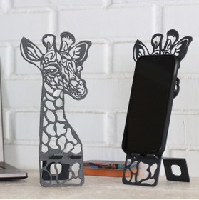 Resim Pirudem Giraffe Pps- 24x11,3 Cm Metal Cep Telefon Standı - Metal Sanatları 