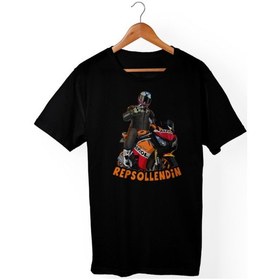 Resim Repsollendin Baskılı Siyah T-shirt Siyah 