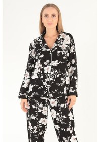 Resim Doremi Floral Pattern Uzun Kollu Kadın Pijama Takım Çok Renkli 