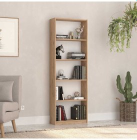Resim Max 5 Raflı Kitaplık - Florida Meşe 58x170x23 Cm Meşe 