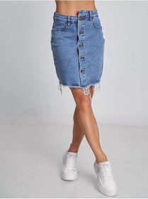 Resim Truthful/big Celebrate Kot Mini Etek Kısa 228128747 Mavi 