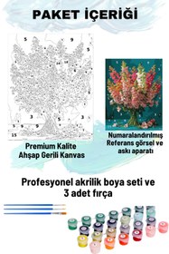 Resim Su'lepas Sayılarla Boyama Seti Numaralı Tuval Fırça Boya 40x50 Cm Demet Çiçek 