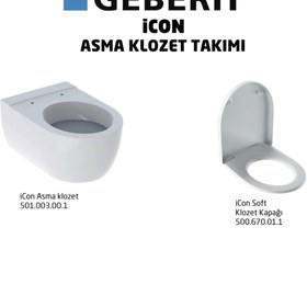 Resim Geberit Icon Soft Asma Klozet Ve Kapak Takımı, Beyaz 