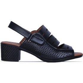 Resim Ayakcenter Fl2 Siyah 5cm Kadın Topuklu Sandalet Siyah 