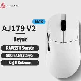 Resim AJ179V2 Max 3 Modlu(Usb-Wıreless-Bt) 1000hz 800MAH Batarya 12.000 Dpi-Paw 3311 Sensör Gaming Mouse 