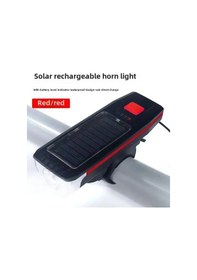 Resim Yunboo Kırmızı Güneş Enerjili Şarjlı Yüksek Lumen Işık Ve Yüksek Tonesi Klarnet, Elektrik Göstergeli Gece Bisiklet Sürüşü Işığı Çok Renkli 