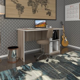 Resim Kenzlife ofis masası yoko ono crd sağ 75*150*80 raflı dolap eşkenar bilgisayar çalışma masası 