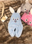 Resim Minizade Welsoft Peluş Unisex Tavşan Salopet Bebek Tulum 