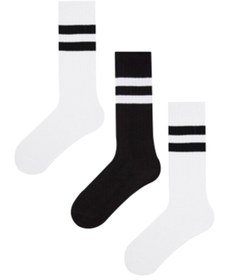 Resim MEM SOCKS 3'lü Çizgili Çocuk Dizaltı Çorap 