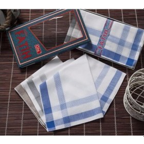 Resim Gözde Fatih Kutulu 40X40 Cm Düzine 12 Adet Kumaş Mendil Fm 03 (412271838) Gri - Kahverengi - Mavi 