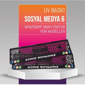 Resim Sosyal Medya 6 Plakalık, 2 Adet Premium Uv Baskı, Plakalıkhane 