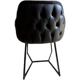 Resim Tekli Bekleme Koltuğu Kapitoneli Siyah 