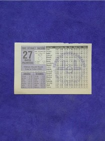 Resim 27 Mayıs 2002 Takvim Yaprağı - Nostalji Koleksiyonluk Takvim Yaprağı 
