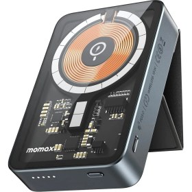 Resim M.TK Moveteck iPhone 11 -12-13-14 Pro/pro Max Uyumlu Katlanır Ayaklı Standlı Mfi Powerbank 5000 Mah Manyetik Magsafe Kablosuz Güç Bankası Magsafe Pil 