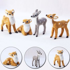 Resim 1 Adet Gerçekçi Mini Sika Geyiği Figürü - PVC, Güç Gerektirmez, Ev & Parti Dekoru İçin Mükemmel 