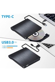 Resim MultiZone Harici DVD RW CD DVD Yazıcı Okuyucu Ultra İnce Taşınabilir USB 3.0 Type-C Optik Sürücü 