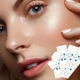 Resim 200 adet Ultra-İnce Görünmez Yüz Yaması, Gözler, Çene ve Boyun için Uygun, Su Geçirmez Şeffaf Şekillendirme Şeritleri, Kaldırma Işık Bej Bakım Aracı 