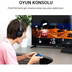 Resim FourForce USB Harici Ses Kartı Adaptörü 3.5mm Kulaklık ve Mikrofon Girişli 