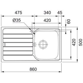 Resim Franke Sk x 611 Sol Eviye 
