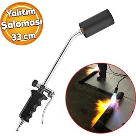 Resim Eltos Gaz Ayarlı Çatı İzolasyon Şaloması Pürmüz 33 Cm Yalıtım Profesyonel Kullanım Tetikli Şalom 