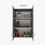 Resim Zkenzlife mutfak dolabı idil 060.060.32 gri 2 raflı kapaklı ofis banyo kiler evrak kitaplık 