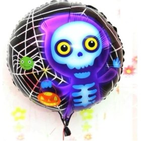 Resim Halloween Iskelet Hayalet Folyo Balon 18 Inç 