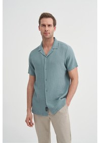 Resim Cazador 20390 Erkek Kısa Kol Müslin Gömlek Soft Blue 