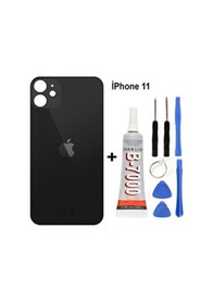 Resim İphone Uyumlu 11 Arka Cam Batarya Pil Kapağı + Yapıştırıcı + Tamir Set - Siyah 
