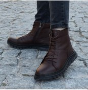 Resim Swella Kahverengi Hakiki Deri Fermuarlı Rahat Erkek Bot Postal 001 