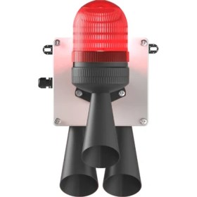 Resim Mesan LED Multifonksiyon 3x 43 Ses Siren MS 5806 Kırmızı 12-24VAC/DC 