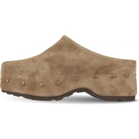 Resim Bueno Shoes Bej Süet Kadın Dolgu Topuklu Terlik 