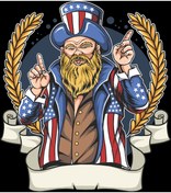 Resim Reysa Tasarım Amerikalı 10x10 cm Renkli Sticker 