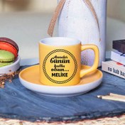 Resim Sarı Renk Anneler Günü İsimli Kahve Fincanı 