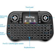 Resim Maiyame Projeksiyon Wechip İ10 2.4ghz Kablosuz Klavye 7 Renk Arkadan Aydınlatmalı Mini Klavye Dokunmatik Y Siyah 