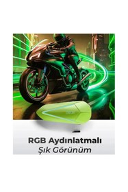 Resim Motosiklet İntercom 2x Bağlantı Tüm Kasklara Uygun Işıklı Mod Motor 5.3 Bluetooth 