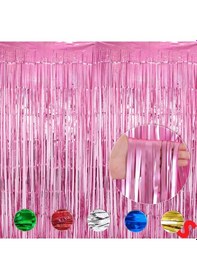 Resim Kapı, Duvar Ve Arka Fon Saçaklı Perde 1mt X 2mt - Pembe 