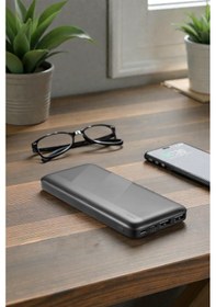 Resim 10000 Mah Powerbank Lithium Polymer 5v 5.1a Standar Hızlı Taşınabilir Şarj Cihazı Siyah - Siyah 