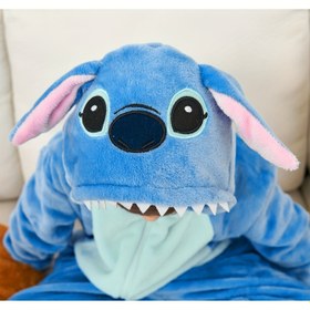 Resim 1 adet Stitch Peluş Tulum - Büyük Gözlerle Yumuşak Mavi Stitch Kıyafeti, Tüm Mevsimler ve Parti Giyim, Erkek ve Kız Çocukları İçin, Kolay Bebek Bezi Değişimi, Hayranlar İçin Doğum Günü veya Cadılar Bayramı Hediyesi, Rahat, Oyun Sever Tasarım, Konforlu Malzeme, Karakter Giyim, Giyim, Ev Giyim, Karikatür Karakter, Dayanıklı Malzeme, Unisex Giyim, Dış Mekan İçin Mükemmel 