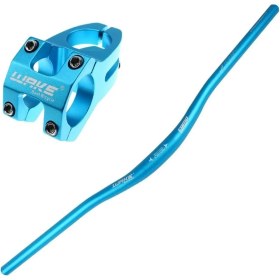 Resim Wake Gidon ve Boğaz Seti, Mavi Renk, Aluminyum, Uzunluk 780 Mm, Gidon Boğaz Çapı 31.8 mm 