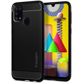Resim Spigen Galaxy M31 Kılıf Rugged Armor Black 