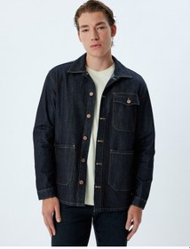 Resim Koton Kot Ceket Gömlek Yaka Cep Detaylı Pamuklu Koyu İndigo 5wam50013ıd Indıgo 