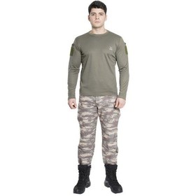 Resim Astüm Askeri Malzeme Tactical Uzun Kollu Yakasız Taktik Tshirt 