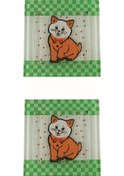 Resim Cam Banyo Gider Kapak Süsü 2 Adet Cam Gider Kapağı 10X10 CM Kedi 