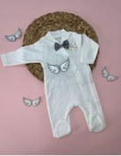 Resim Petite Ponpon Baby Yenidoğan Bebek Tulum Set 5 Parça Hastaneçıkışı Gümüş Gri Melek 